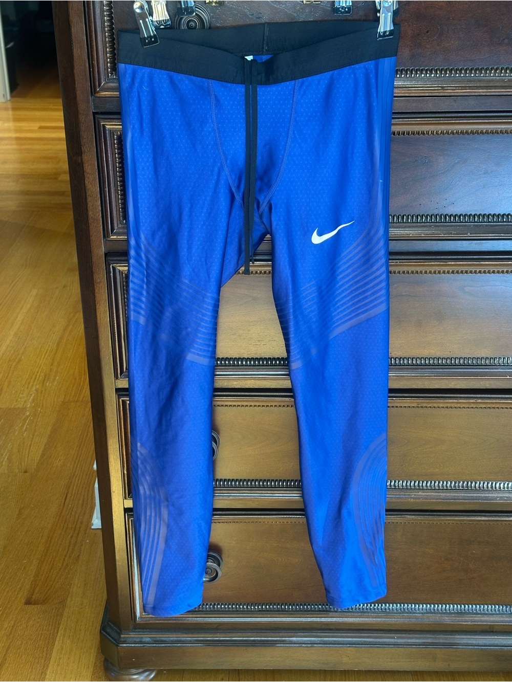 Nike Royal Blue Compression Tights with Black Waistband